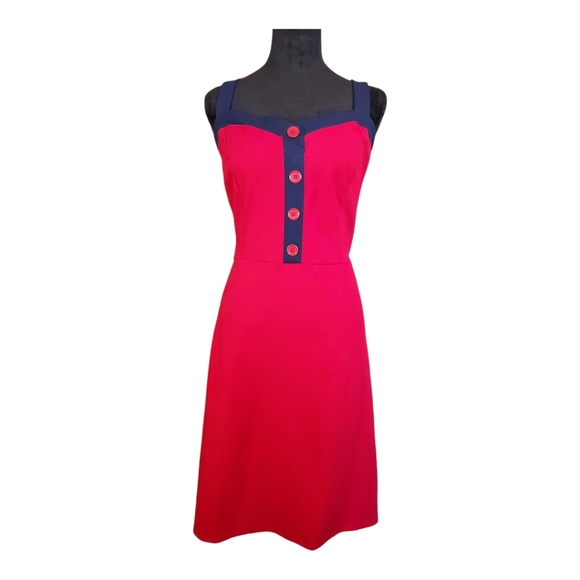 Modcloth NWT Red and Blue Sleeveless Mini Dress Size XL - Picture 2 of 9